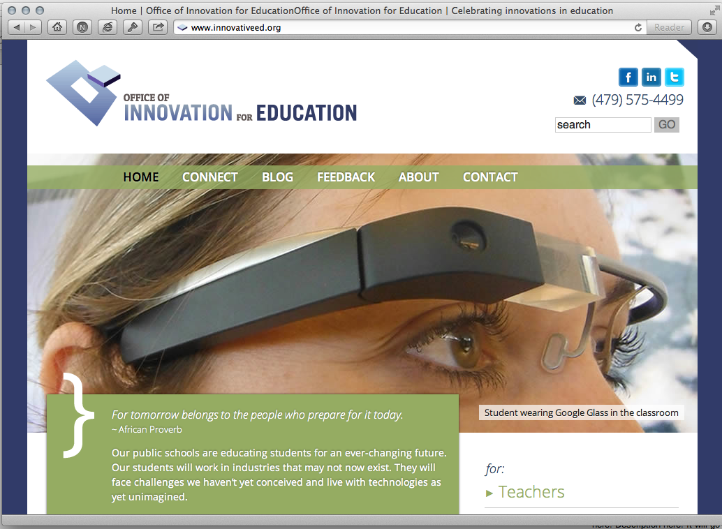 New Site for Innovation in Education