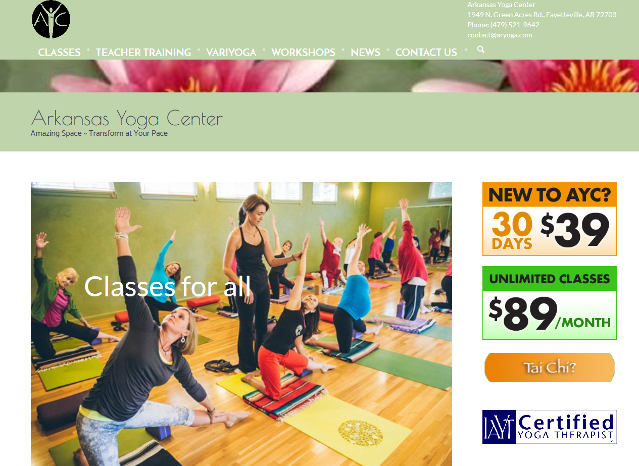 A New Yoga Studio Website