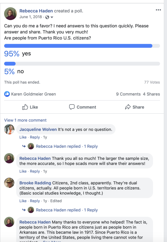 Facebook surveys